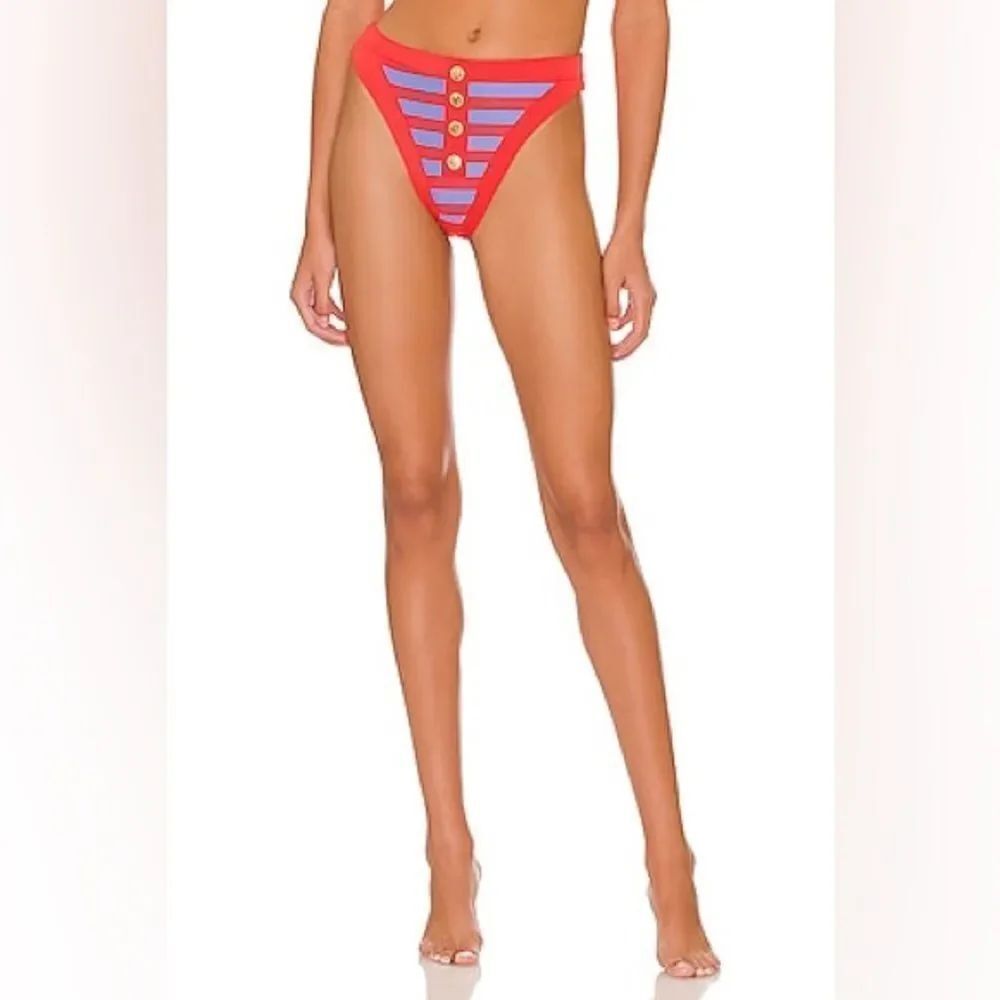 Beach Riot Marnie Bottom in Red Hot Colorblock - Picture 2 of 7